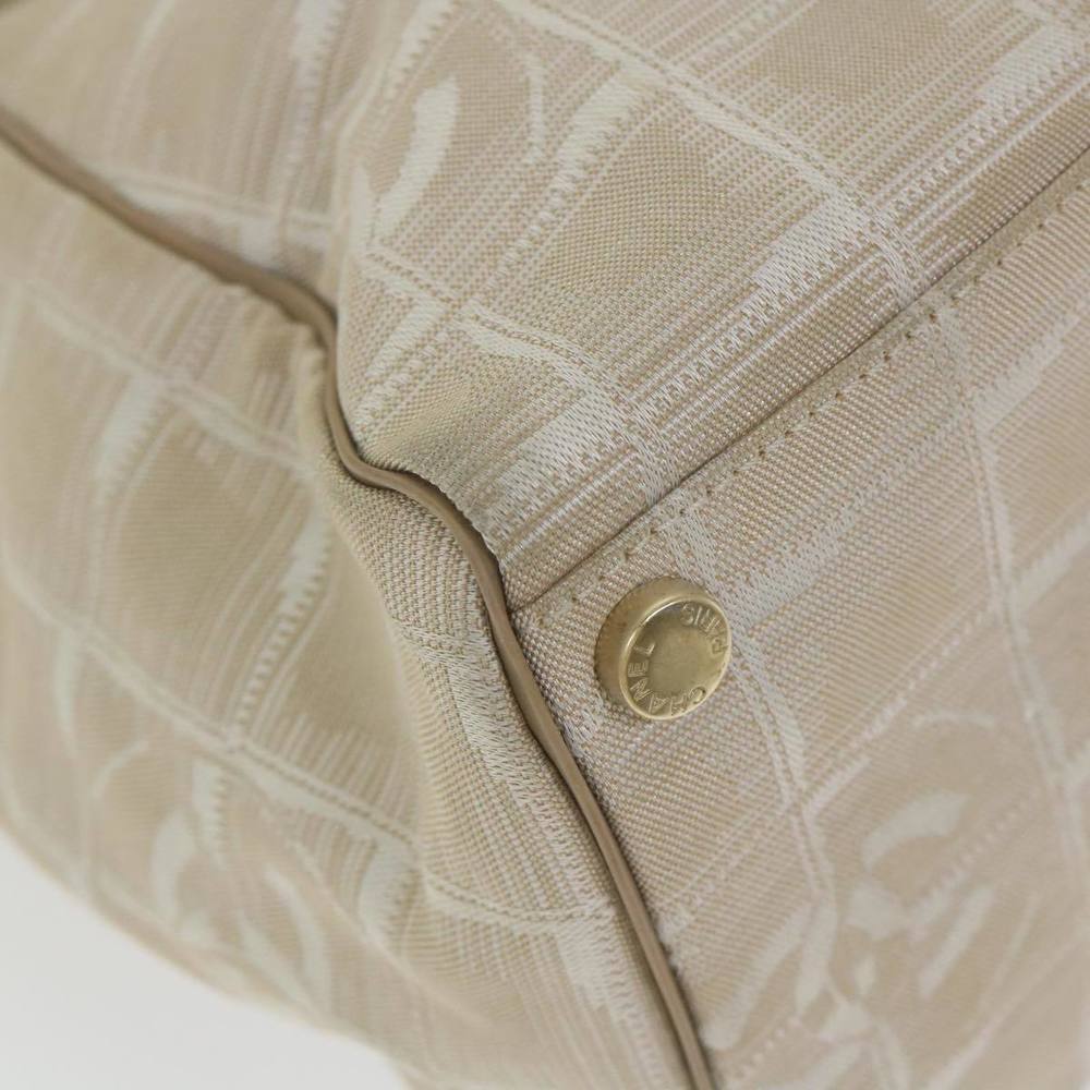 CHANEL New Travel Line Hand Bag Nylon Beige CC Auth ki3740 - Picture 14 of 16